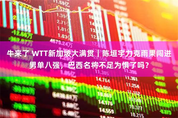 牛来了 WTT新加坡大满贯｜陈垣宇力克雨果闯进男单八强，巴西名将不足为惧了吗？